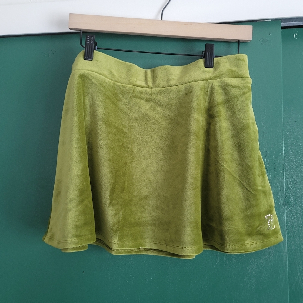Juicy Coutoure Green Skater Mini Skirt Size LARGE